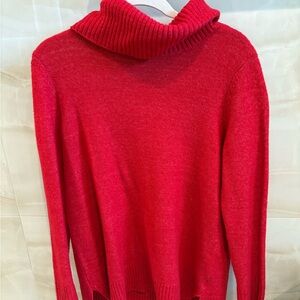 Ann Taylor Red Cowl Neck Sweater